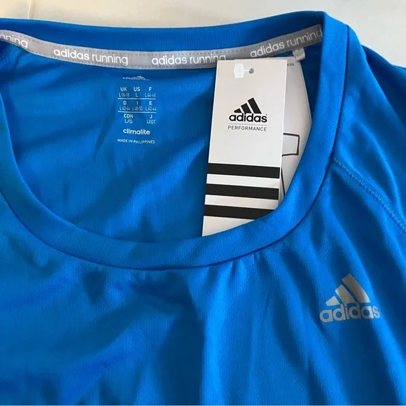 Adidas blue long sleeve shirt. Climalite. New with tag - Picture 2 of 6